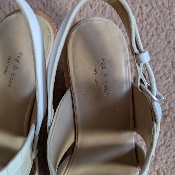 Rag & bone cream sandals block heel sz 8 - Picture 3 of 6